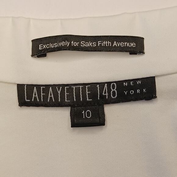 Lafayette 148 Pintuck Button Down Blouse Women's Sz 10 - Picture 6 of 11